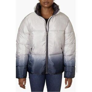 Nicole Miller Ombre Puffer Winter Coat Jacket Sz Large NWT